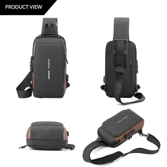 BANG BANG Waterproof Polyester Slim Unisex Crossbody Sling Bag Chest Backpack Men's Shoulder Bag, Leisure Travel Handbag, Hard Shell Anti-Theft Chest Bag