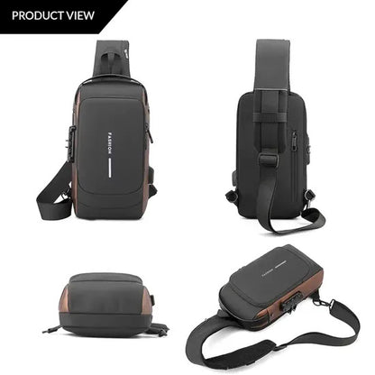 BANG BANG Waterproof Polyester Slim Unisex Crossbody Sling Bag Chest Backpack Men's Shoulder Bag, Leisure Travel Handbag, Hard Shell Anti-Theft Chest Bag