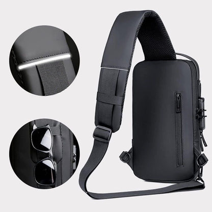 BANG BANG Waterproof Polyester Slim Unisex Crossbody Sling Bag Chest Backpack Men's Shoulder Bag, Leisure Travel Handbag, Hard Shell Anti-Theft Chest Bag