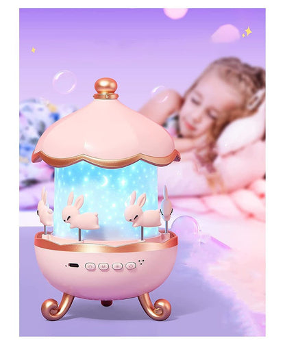 BANG BANG: Plastic Bunny Night Light Cabin Projector Lamp 360° Rotatable LED for Kids Room Decor, for Girls Bedroom 6 Film Shade,Star Projector,USB Powered Birthday Gift for Kids