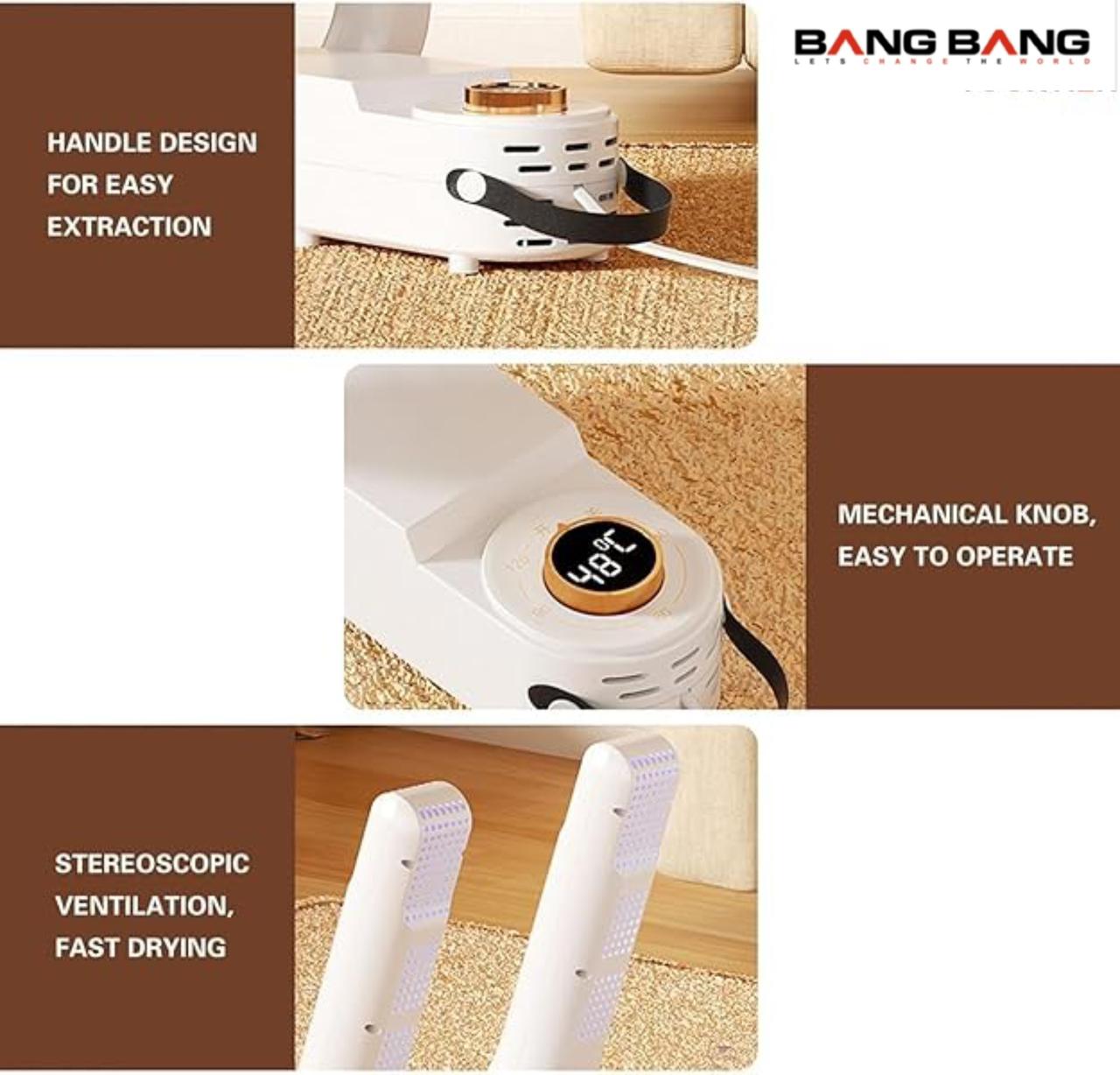 BANG BANG Multifunctional Foldable Shoe Dryer, Instant Heating Shoes Warmer Intelligent Disinfection Deodorizing Shoe Dryer Suitable for All Kinds of Shoes